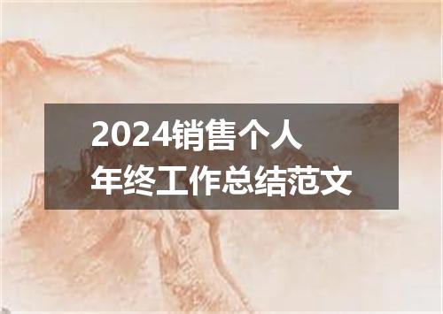 2024销售个人年终工作总结范文