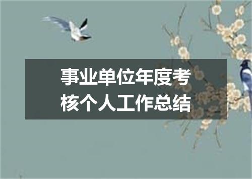 事业单位年度考核个人工作总结