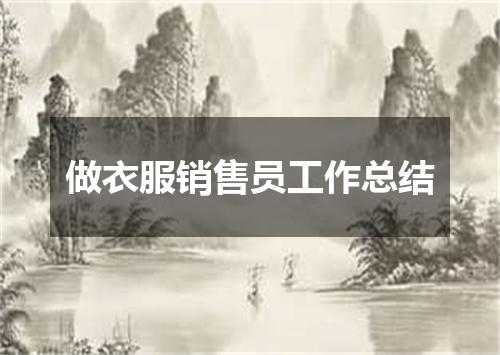 做衣服销售员工作总结