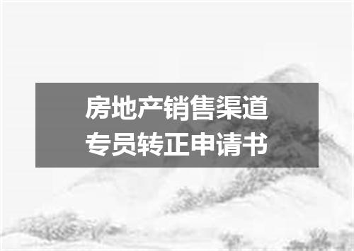 房地产销售渠道专员转正申请书