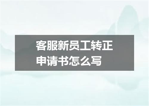 客服新员工转正申请书怎么写