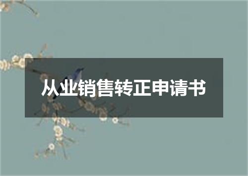 从业销售转正申请书