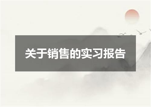 关于销售的实习报告