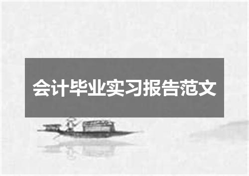 会计毕业实习报告范文