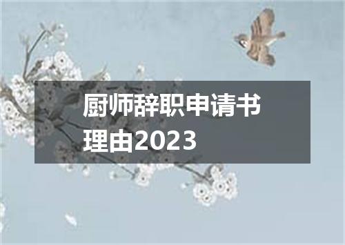 厨师辞职申请书理由2023