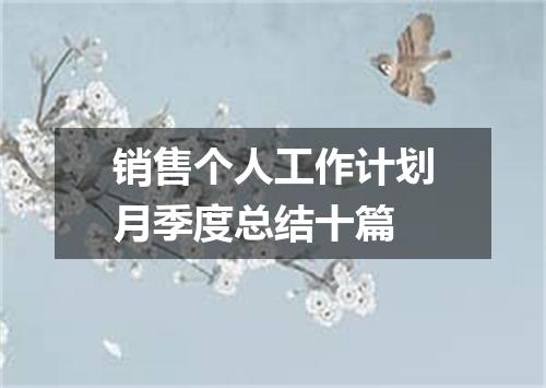 销售个人工作计划月季度总结十篇