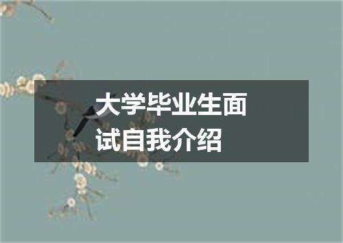 大学毕业生面试自我介绍