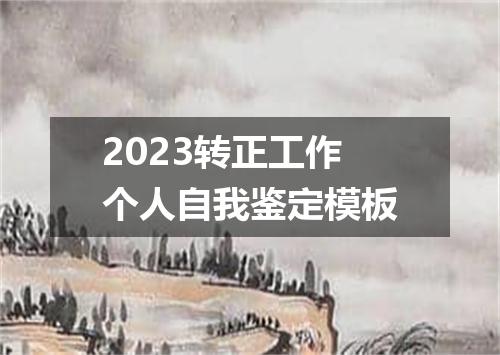 2023转正工作个人自我鉴定模板