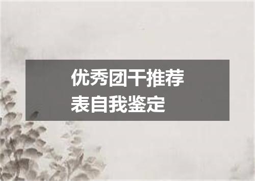 优秀团干推荐表自我鉴定