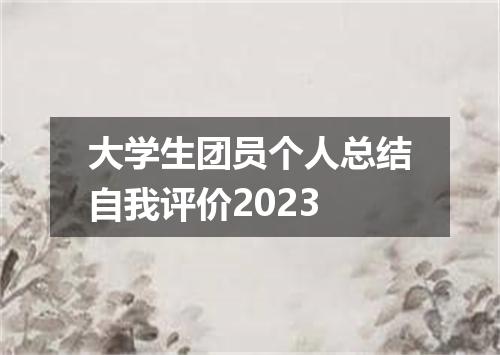 大学生团员个人总结自我评价2023