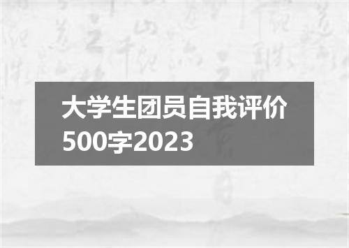 大学生团员自我评价500字2023