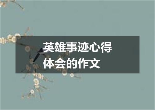 英雄事迹心得体会的作文