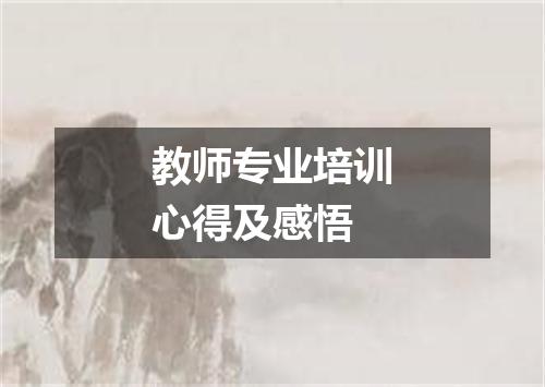 教师专业培训心得及感悟