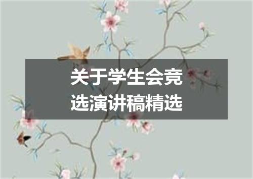 关于学生会竞选演讲稿精选