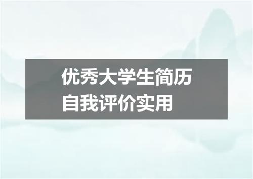 优秀大学生简历自我评价实用
