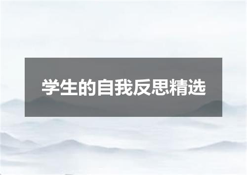 学生的自我反思精选