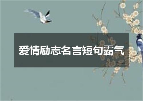 爱情励志名言短句霸气
