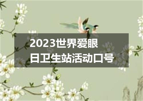 2023世界爱眼日卫生站活动口号