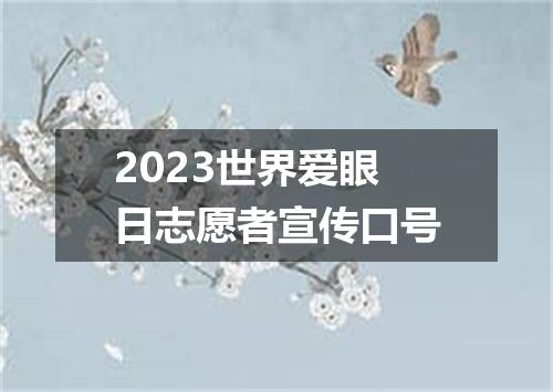 2023世界爱眼日志愿者宣传口号