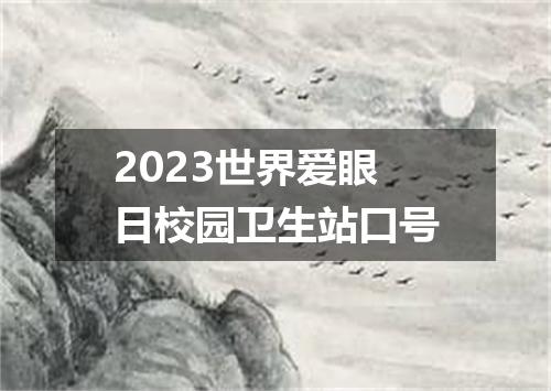 2023世界爱眼日校园卫生站口号