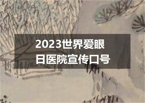 2023世界爱眼日医院宣传口号