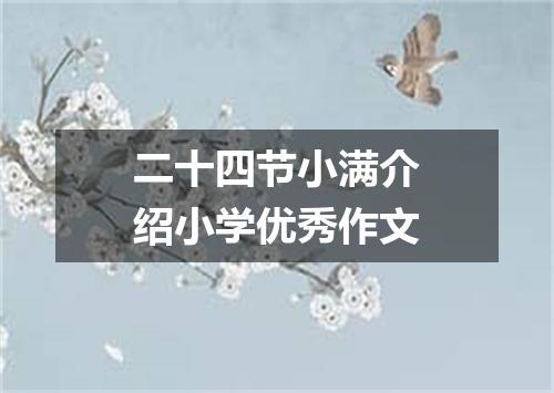 二十四节小满介绍小学优秀作文