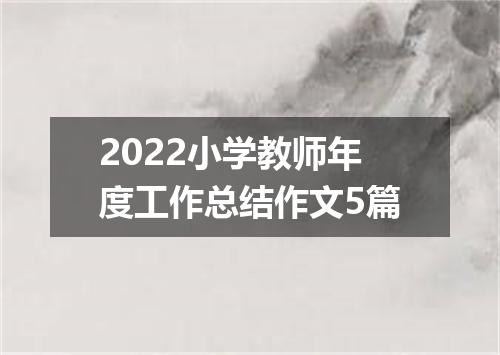 2022小学教师年度工作总结作文5篇