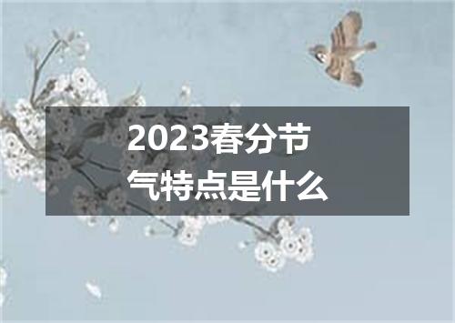 2023春分节气特点是什么