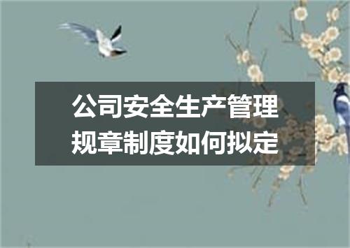 公司安全生产管理规章制度如何拟定