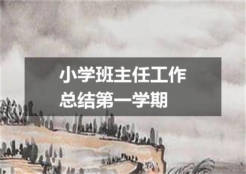 小学班主任工作总结第一学期