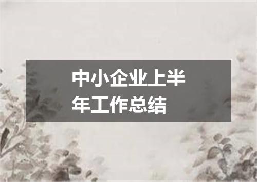 中小企业上半年工作总结