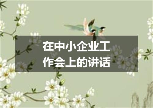 在中小企业工作会上的讲话