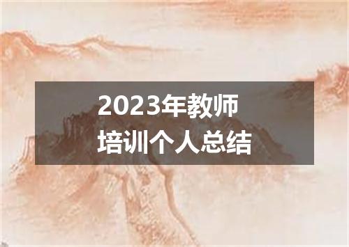 2023年教师培训个人总结