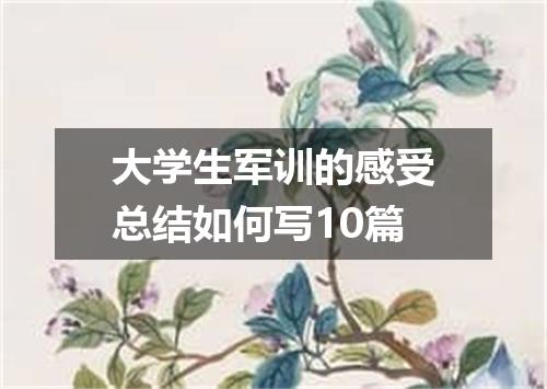 大学生军训的感受总结如何写10篇