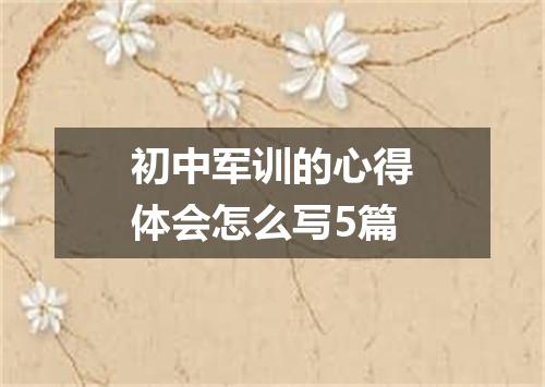 初中军训的心得体会怎么写5篇