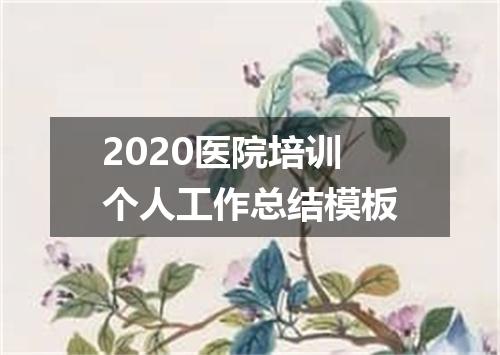 2020医院培训个人工作总结模板