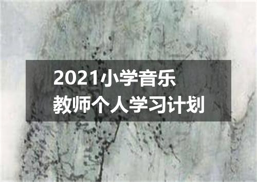 2021小学音乐教师个人学习计划