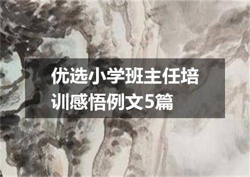 优选小学班主任培训感悟例文5篇