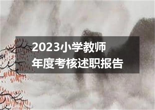 2023小学教师年度考核述职报告
