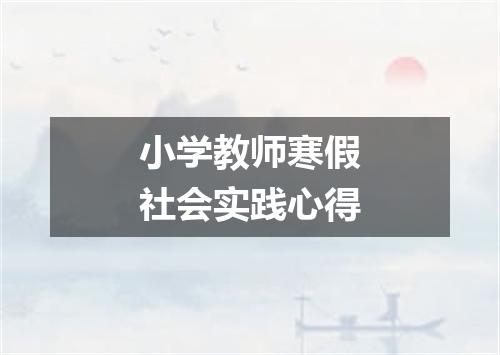 小学教师寒假社会实践心得