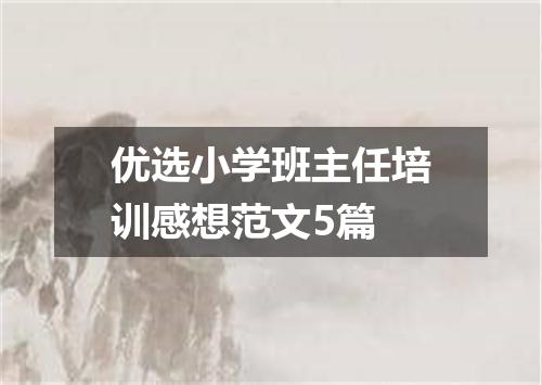 优选小学班主任培训感想范文5篇