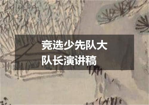 竞选少先队大队长演讲稿