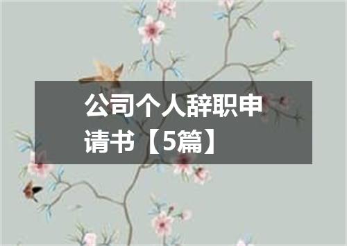 公司个人辞职申请书【5篇】