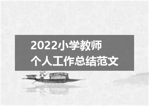 2022小学教师个人工作总结范文