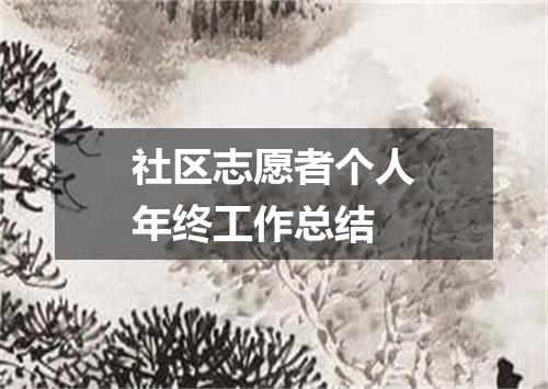 社区志愿者个人年终工作总结