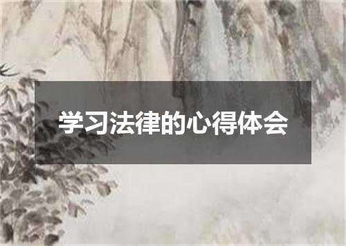 学习法律的心得体会