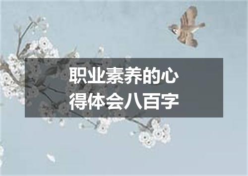 职业素养的心得体会八百字