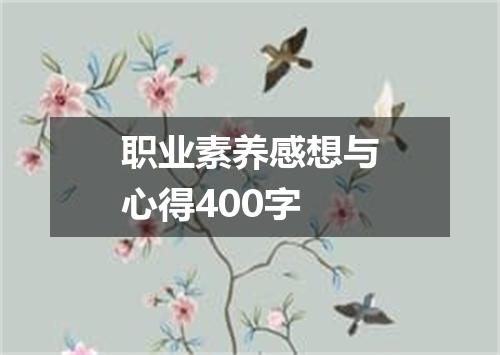 职业素养感想与心得400字