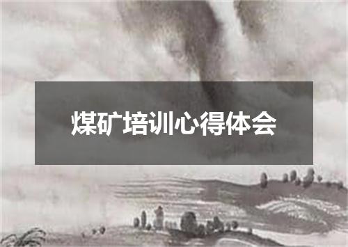 煤矿培训心得体会