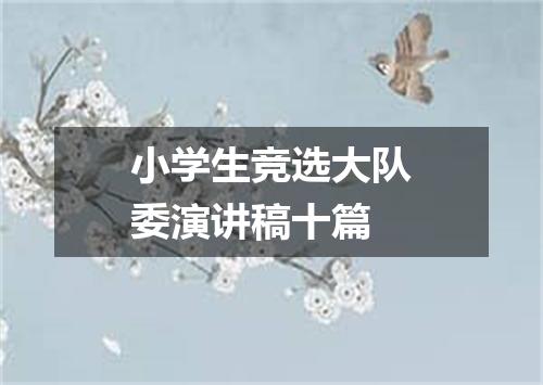 小学生竞选大队委演讲稿十篇
